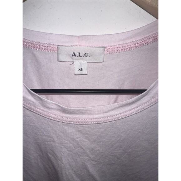 A.L.C. Katie Pale Pink Puff Sleeve Shirt Sixe X-Small Designer Casual Chic Relax - Picture 4 of 10